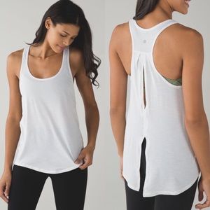 Lululemon Salute the Sun White Heathered Tank